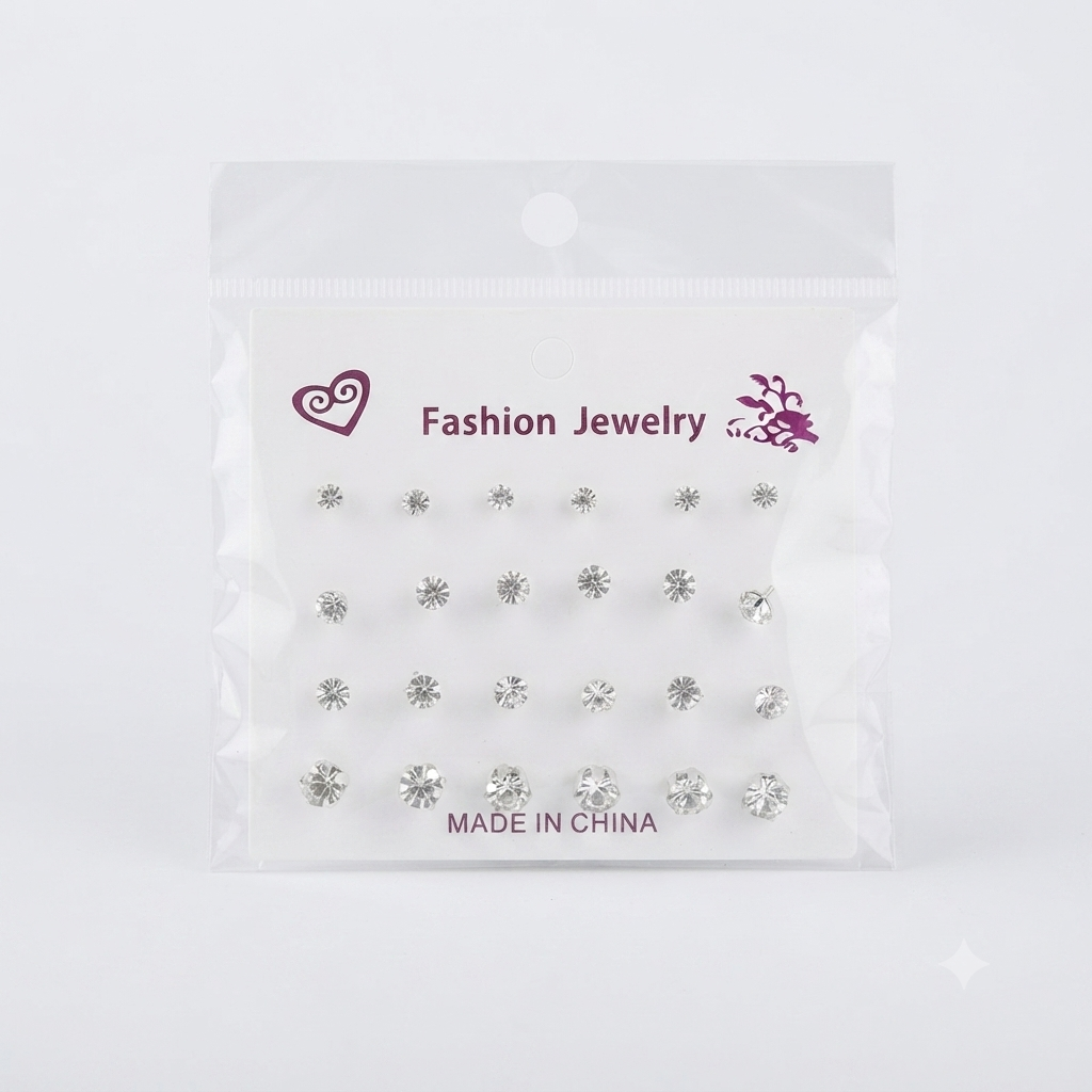 Kit de 12 pares de caravanas strass #592