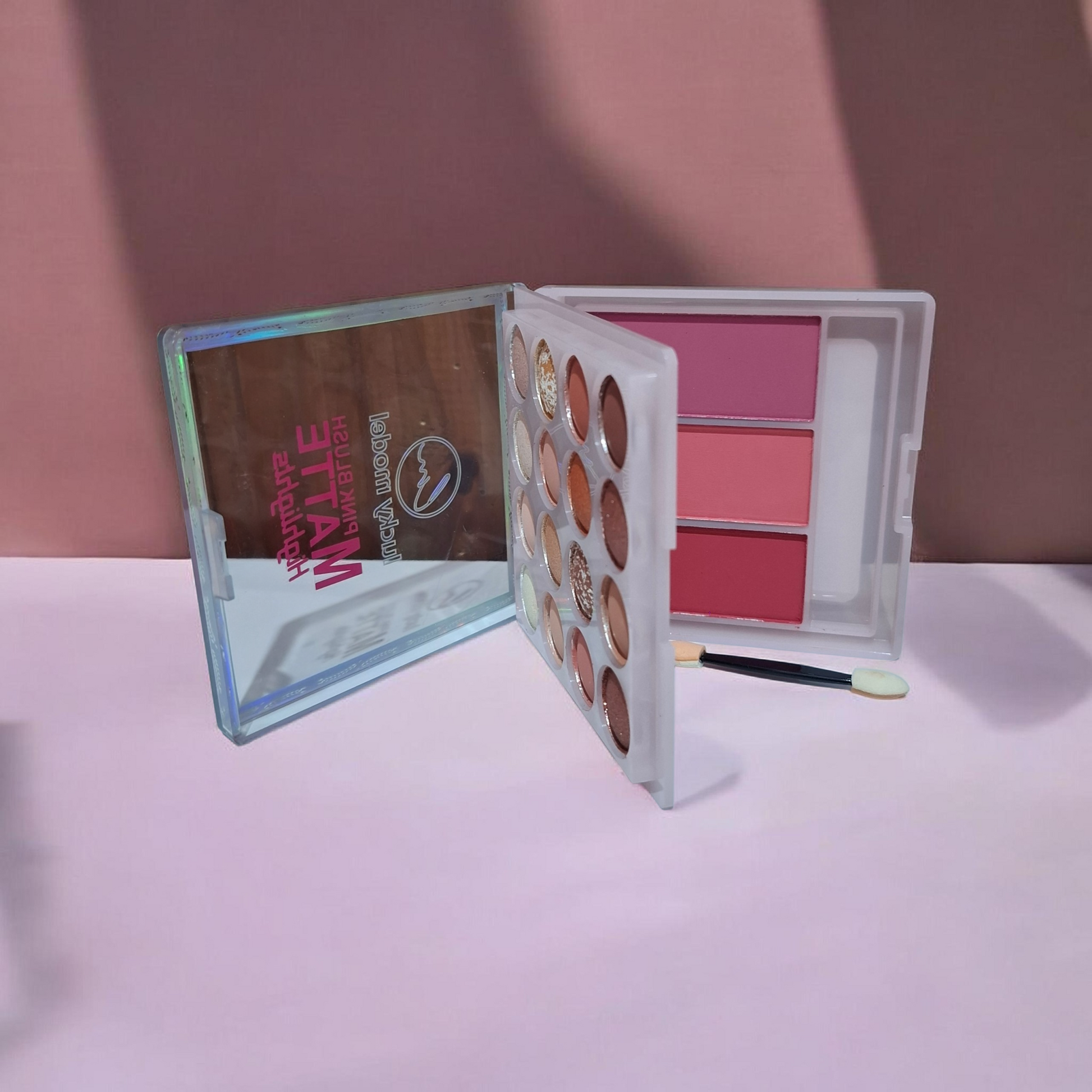 Kit paleta de sombras, rubores y espejito 02 #436