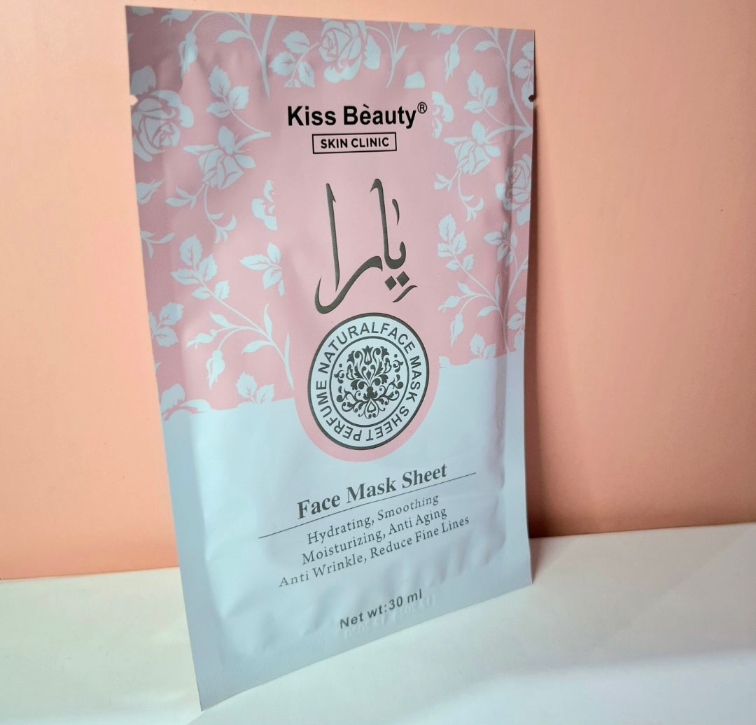 Mascarilla facial de tela arabe yara pink #11
