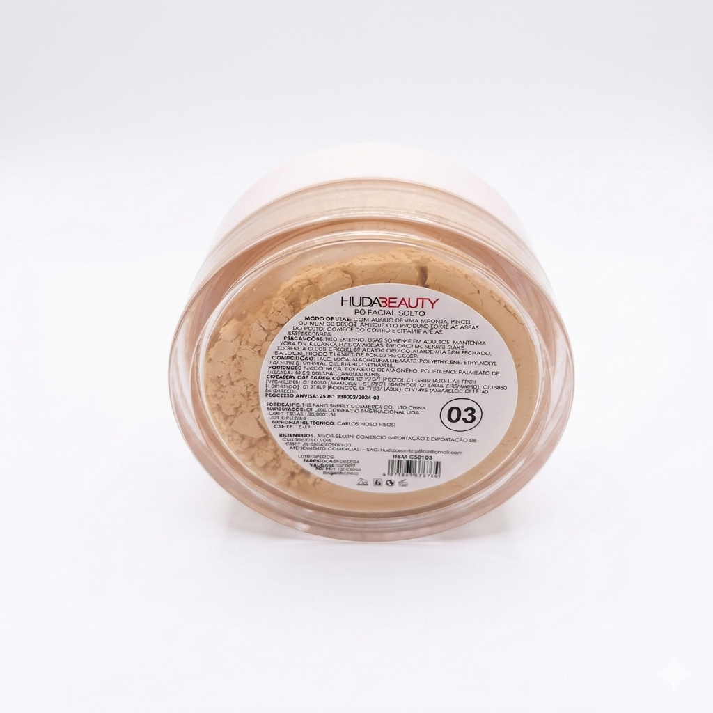 Polvo suelto facial con espejo y esponjita #581